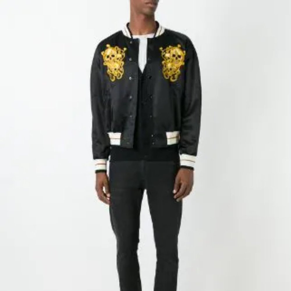 Alexander McQueen skull embroidered bomber jacket - Picture 7 of 10